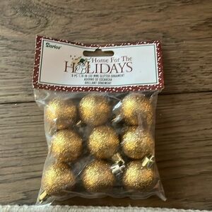 NWT DARICE gold glitter ornaments